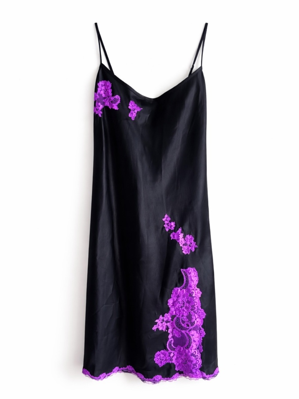 Y2K Victoria’s Secret Angel Black & Purple Silky Slip Dress